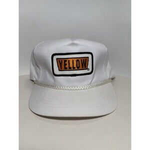 Vintage YoungAn Trucker Snapback Hat Patch Yellow Trucking 80s 90s Retro Rope